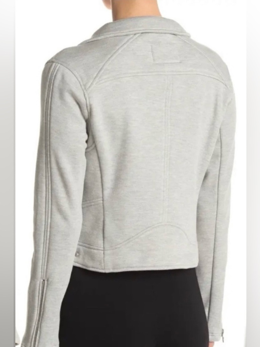 Blank NYC Moto Sweatshirt Jacket, Cloud Grey, Medium - Picture 2 of 14